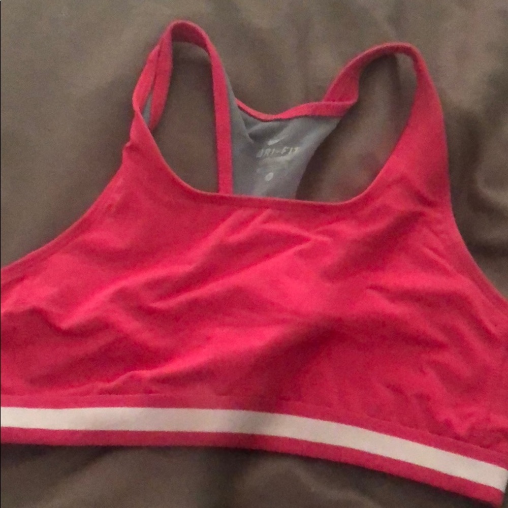 Pink sports bra